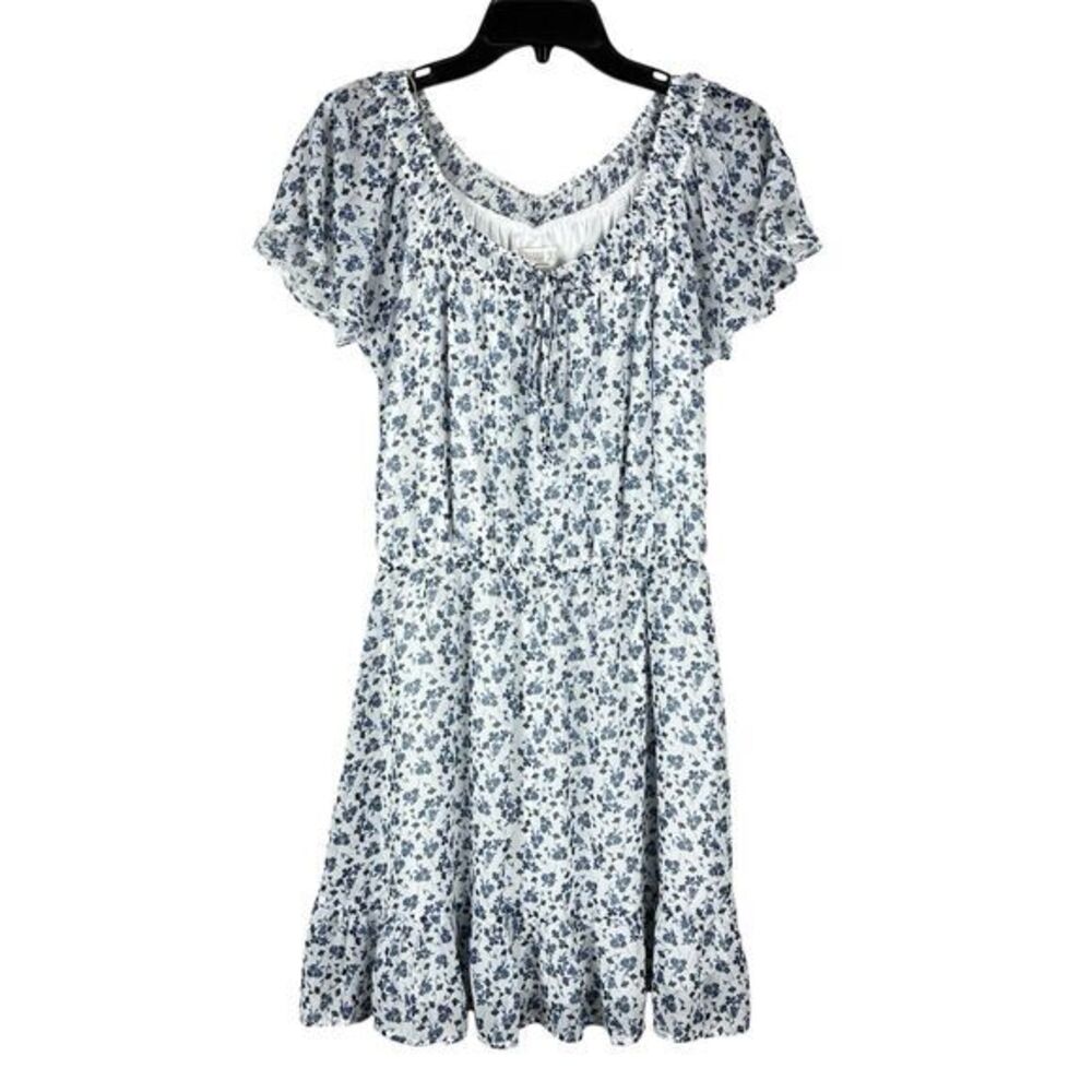Womans Floral Cottage Mini Dress sz M Boho Coquette Floral